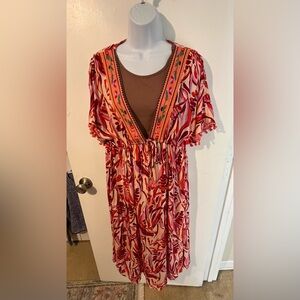 Umgee NWT Embroidery neckline dress Size Small